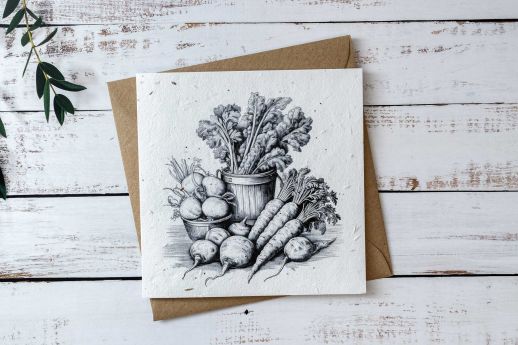 vegetables seed paper greeting card