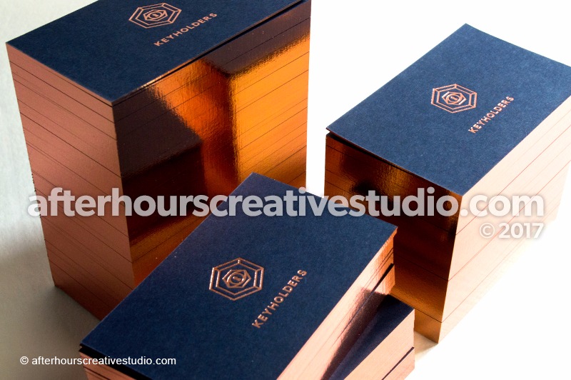 Download Custom business cards with rose gold foil stamping and foil edge gilding